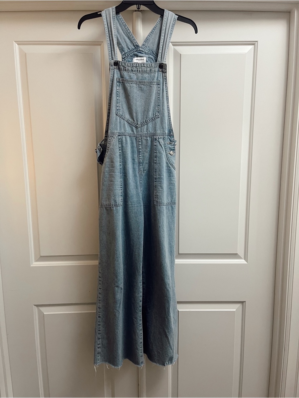 Annie Light Blue Denim Wide-Leg Overalls